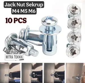 10 Pcs Sekrup Jack Nut / Rivet Plat Metal Sekrup M4 / M5 / M6 Rivet Fiser Mur Baut Drat Sekrup