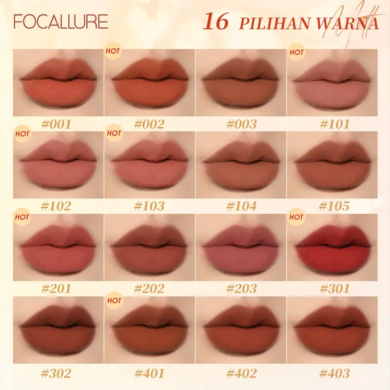 [Official] FOCALLURE Matte Lipstick-Tahan air Lipstik Krem #JasmineMeetsRose 6
