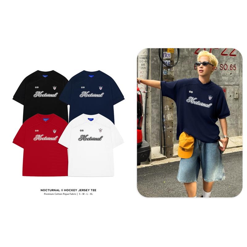 Áo Thun NOCTURNAL Hockey Jersey Tee Form Semi-Oversized Prime Cotton 100% Nam Nữ Unisex Local Brand