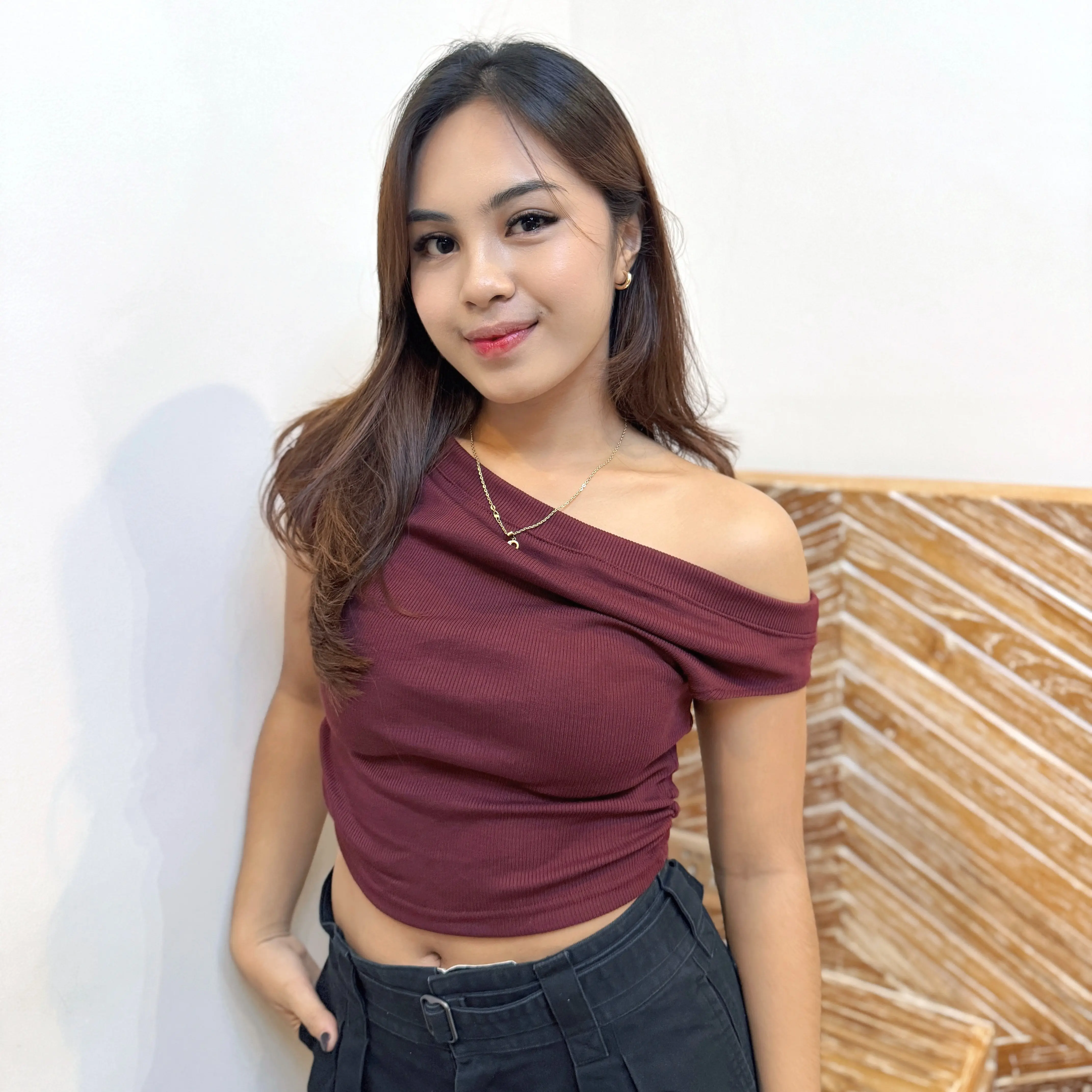 Diva Top Sabrina Rip Stretch /Atasan Wanita Kekinian