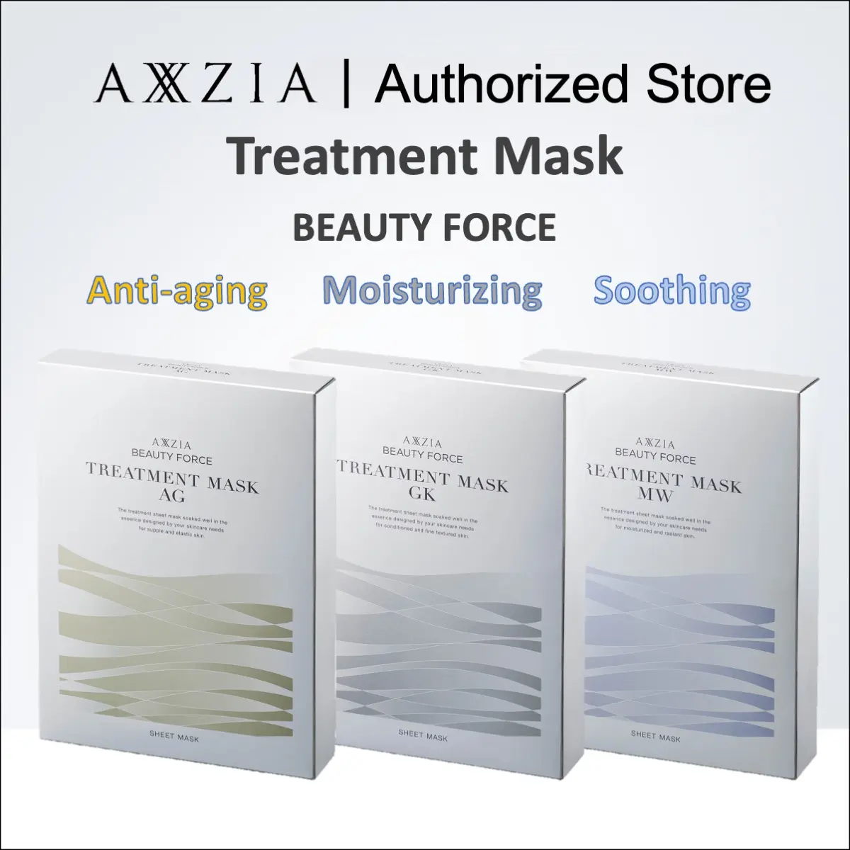 AXXZIA BEAUTY FORCE Anti-sugar TREAMENT MASK MW 1box 7pcs moisturizing, anti-age, repair Japan Origianl