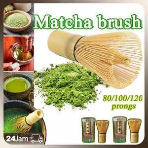 Chasen Matcha Whisk Bamboo Bambu 120 Prongs - Pengaduk Matcha Premium Kualitas, Bubuk Matcha Green Tea Powder Teh Hijau Segar Alami, Original Japan Asli Jepang, Pengocok Teh Tea Whisk Tradisional Untuk Seduhan Tanpa Pewarna.