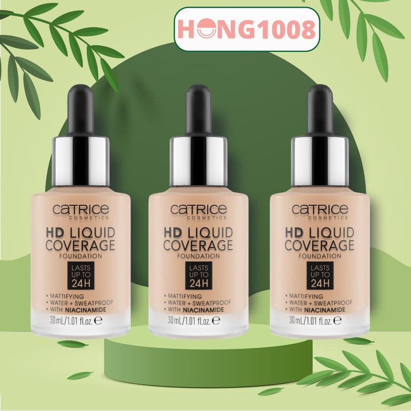Kem Nền Catrice HD Liquid Coverage Foundation 24h 30ml của Đức Lớp Nền Hoàn Hảo cho da Hong1008 Cosmetic Mỹ Phẩm Trang Điểm