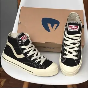 (COD) Sepatu Ventela Public High Black Natural - Sepatu Sneakers Pria/Wanita Casual Shoes