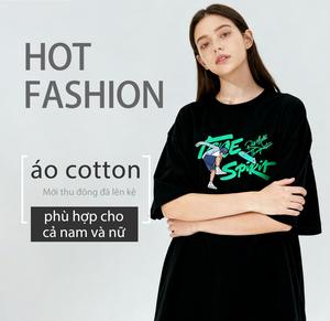 Áo phông cộc tay chất cotton phù hợp cho cả nam và nữ
