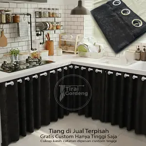 BEST SELLER Gorden Kolong Bawah Dapur Smokring Motif Embos Cantik Mewah Elegan Ukuran 120/60/70/75/85cm Gratis Custom