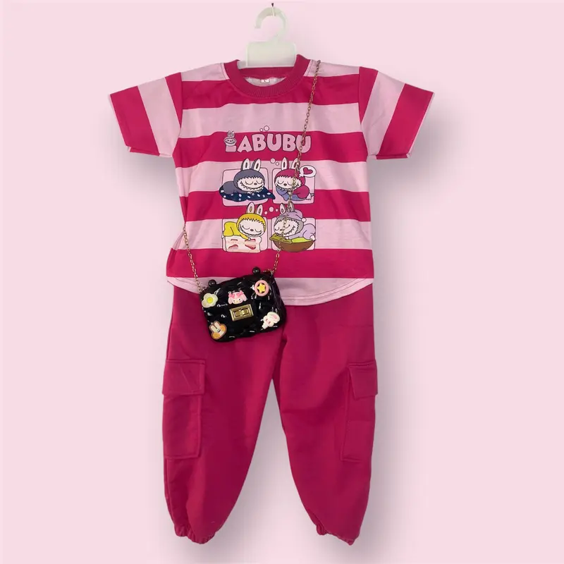 Baju anak labubu salur cargo 2-9thn/setelan anak perempuan labubu/setelan anak perempuan/setelan anak labubu salur cargo /setelan anak viral 5