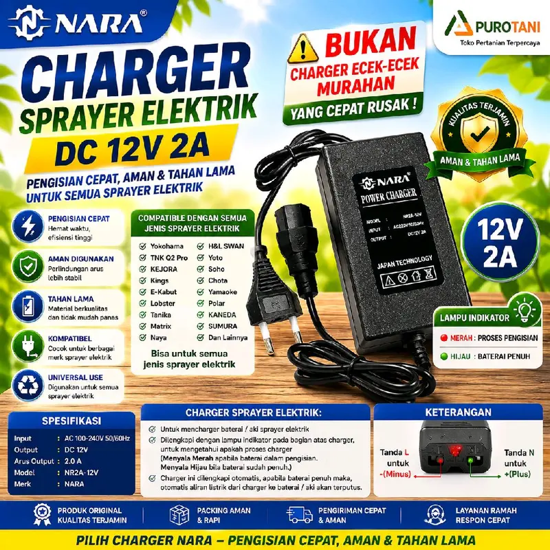 Carger Casan Tangki Sprayer Elektrik 16 L Charger