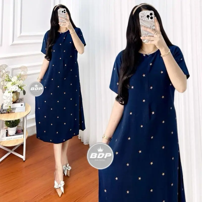 Daster Rayon Lengan Pendek Busui Resleting Depan Ld 110 Daster Remaja Motif Terbaru Dres Panjang Wanita Bumil Kancing Baju Tidur Arab Renda 7