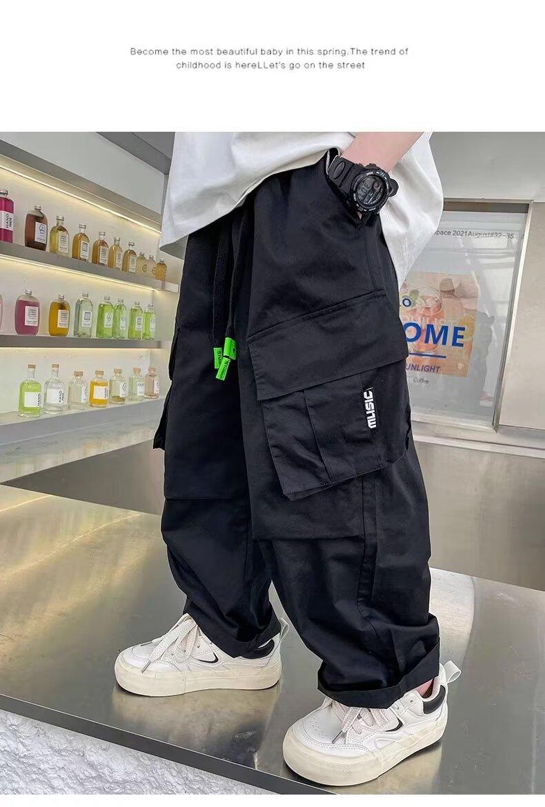 Product Introduction of กางเกงชุดทำงานสำหรับเด็กผู้ชาย ผ้าฝ้ายแท้ กางเกงลำลอง เหมาะสำหรับฤดูใบไม้ผลิและฤดูใบไม้ร่วง เด็กชายอายุ 10 ขวบ สไตล์เกาหลี อินเทรนด์และเท่ มีกระเป๋าหลายช่อง จัดส่งที่รวดเร็วภายใน 24 ชั่วโมง มีให้เลือก 120-170 7