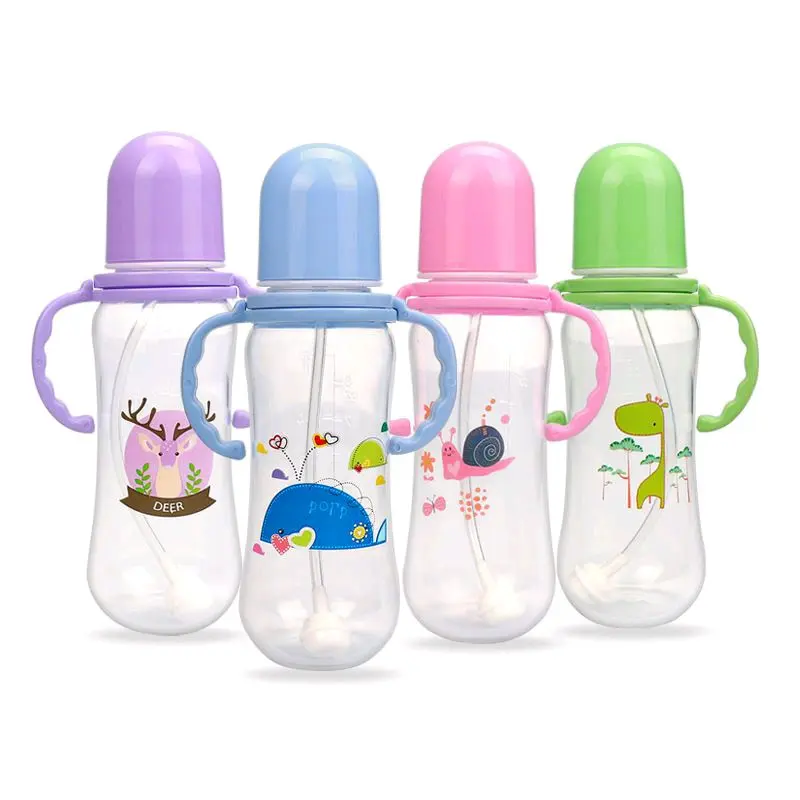 Milistore10 - Botol susu 250ml dengan pegangan dan dot anti tumpah Bayi Bottle 0