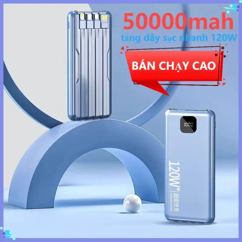 Pin 50.000mAh Sạc Dự Phòng 80.000mAh - Sạc Nhanh 120W, Có Led 4 Chế Độ 0