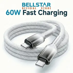 BELLSTAR Kabel Data Type C To Type C Fast Charging MFI 60W c to c For iPhone 15 Samsung infinix xiaomi redmi macbook kabel charger hp kabel data type c fast charging