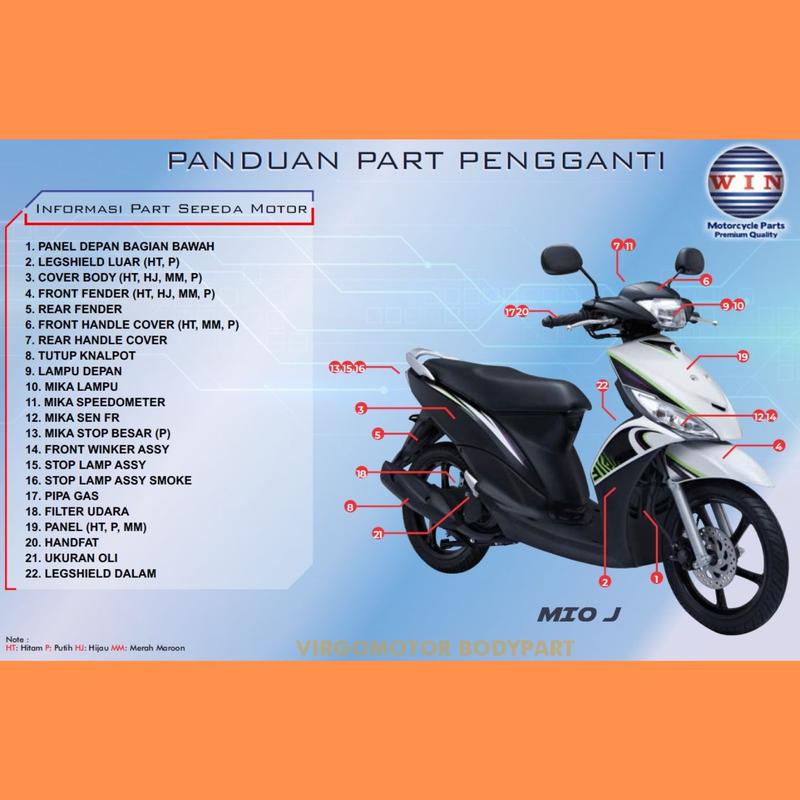Dek Depan Bawah Mio J / Mio GT 115 2012 2013 2014 2015 2016 2017 2018 WIN Motorcycle 5