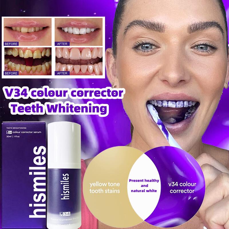 v34 colour corrector hismile Toothpaste Purple Teeth Whitening ...