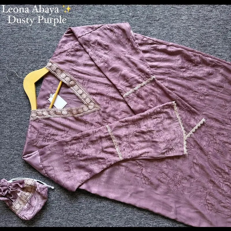 Abaya Leoni Kain Silk Embroidery 2