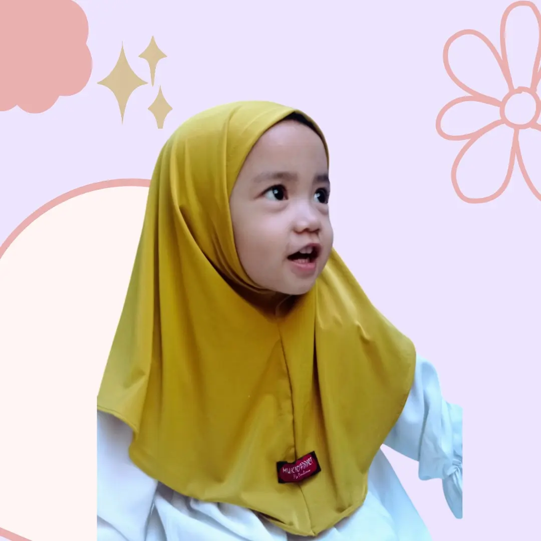 Qia Kerudung Bergo Anak Non Pet Hijab  Instan Anak Jersey