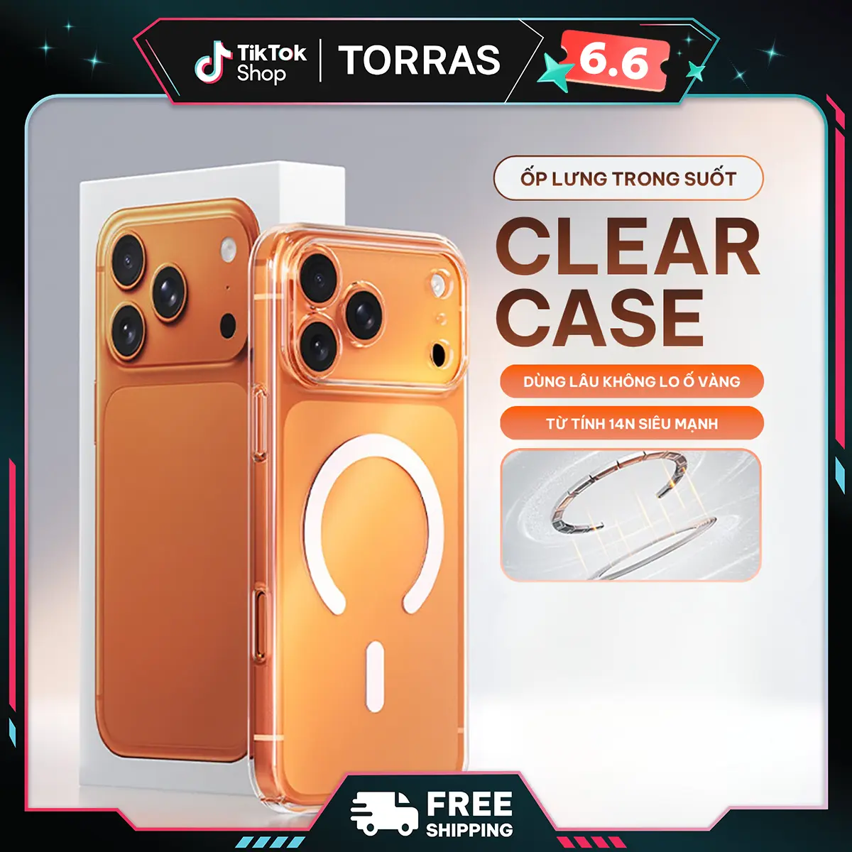 [Mỏng như iPhone 17 trần] Ốp lưng Trong suốt Pha Lê TORRAS, Không ngả vàng, Thiết kế siêu mỏng, Dành cho iPhone 11-17, Mỏng nhẹ, Cao cấp, Phiên bản mới, Bảo hành 1 năm Ố vàng