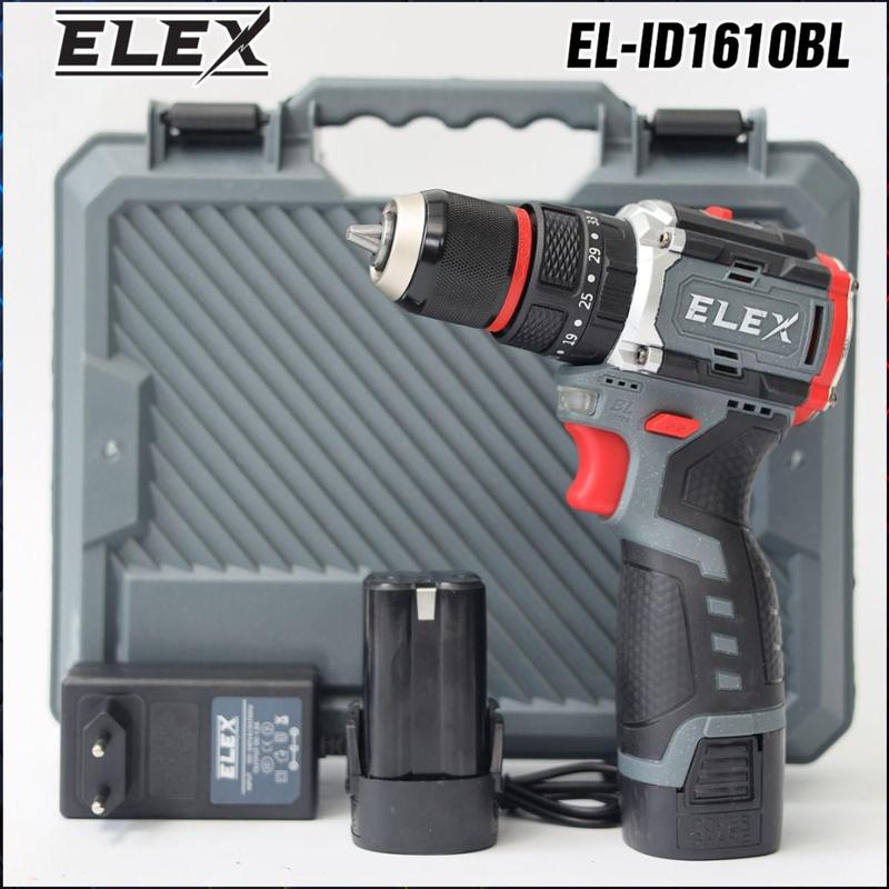 Máy khoan pin ELEX EL-ID1610BL, Không chổi than, Chuyên khoan bê tông, khoan tường, sắt, gỗ, bắt vít, Có khóa trục 3
