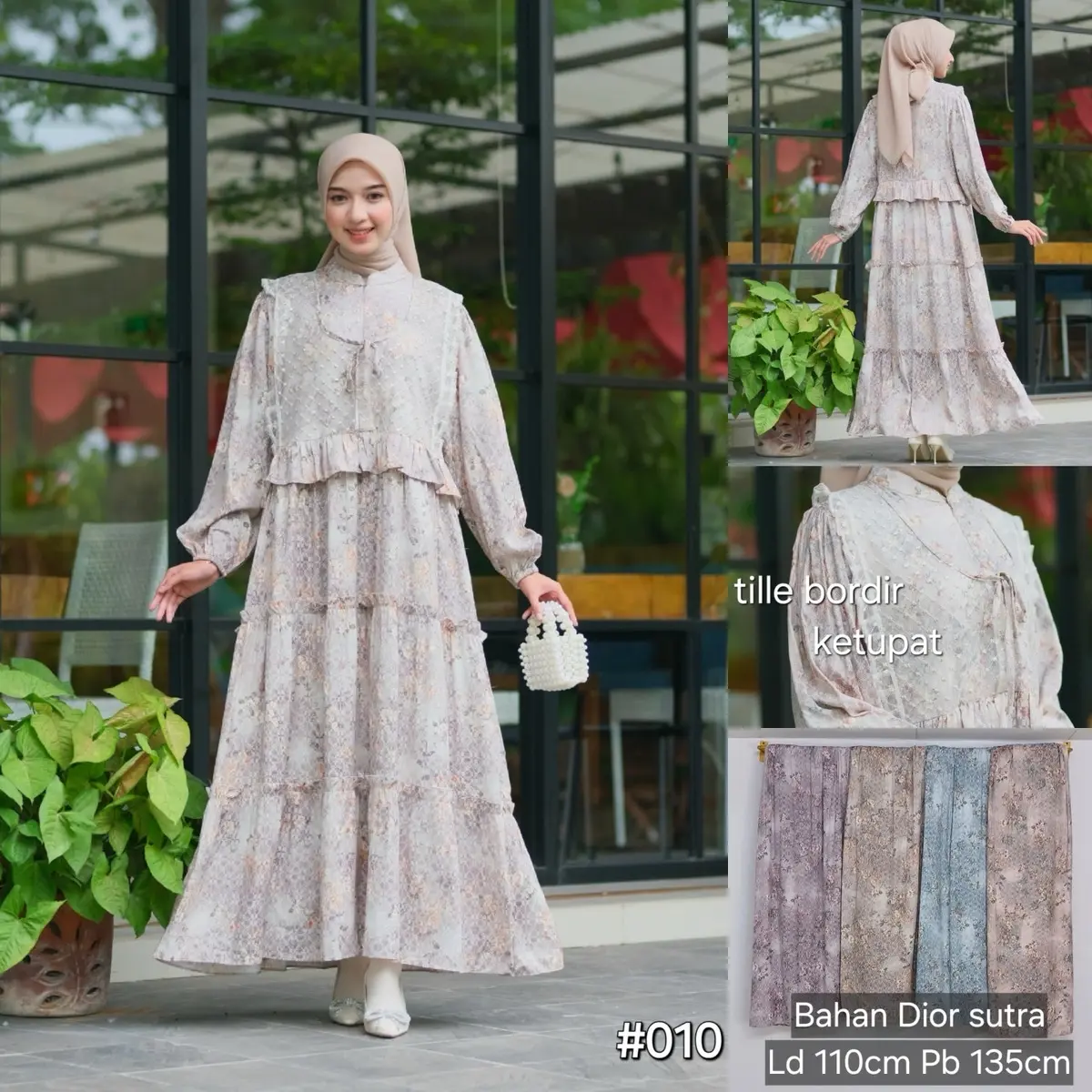 (Lovvin Collection) Gamis Luna - Gamis Lebaran, Brukat/Brokat Rempel Korean Style Muslim Kombinasi Soft Wanita Mewah