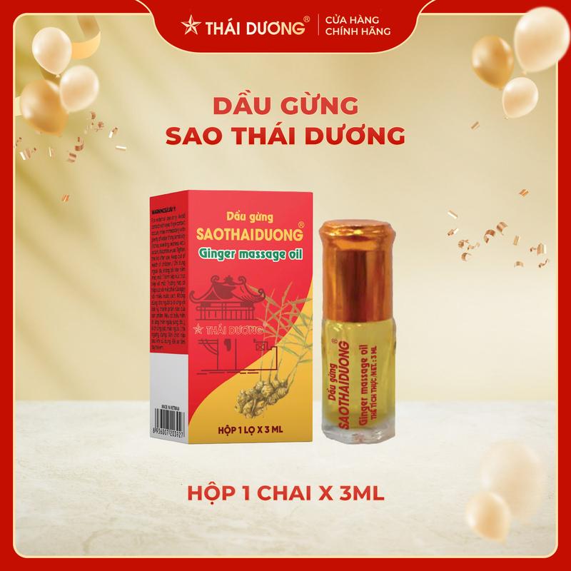 Dầu Gừng SAOTHAIDUONG (Hộp 1 lọ x 3ml)