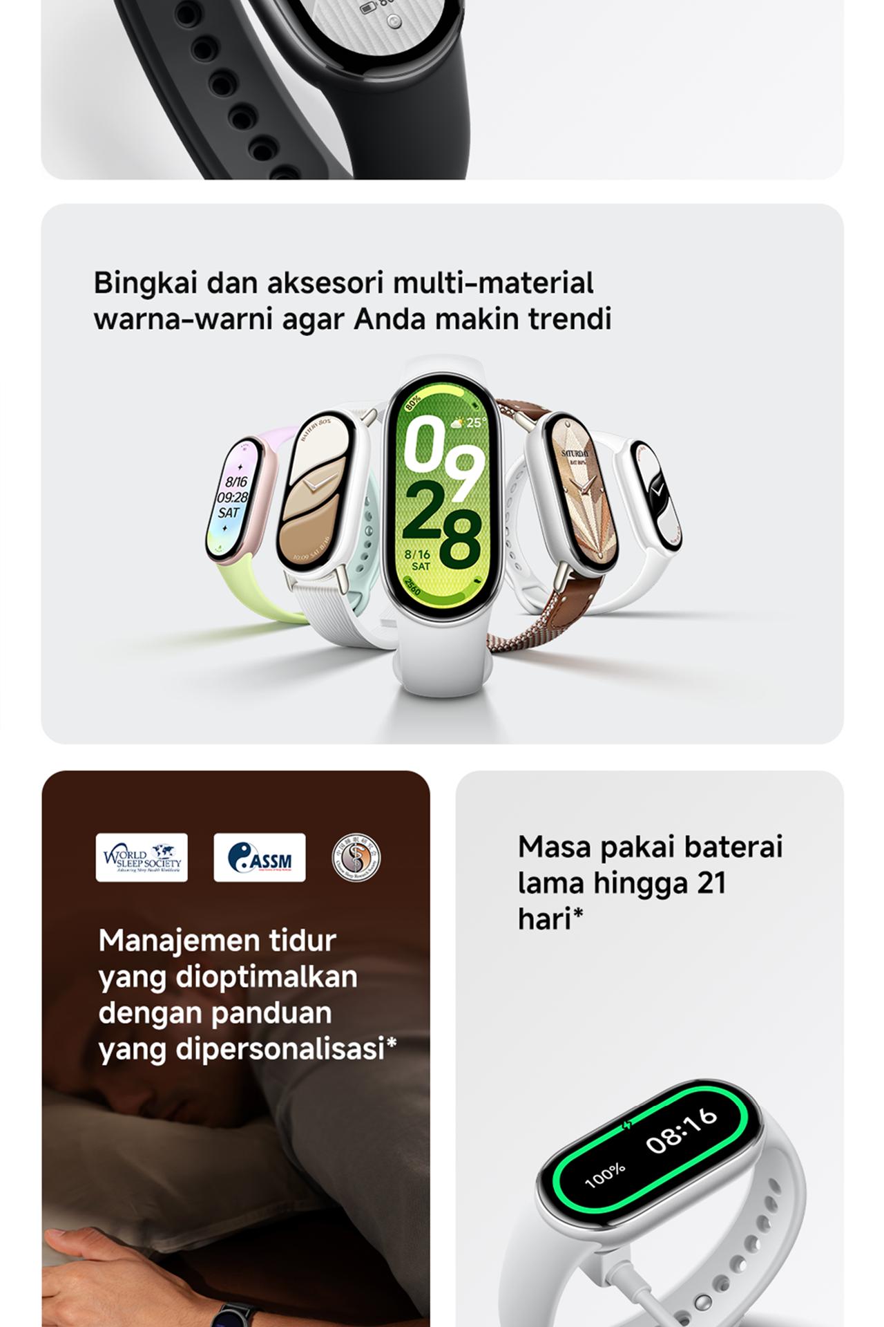 [toni_cu] Xiaomi Smart Band 10 | 1.72" AMOLED display in a sleek design | Premium style with colorful and ceramic frame edition | Premium metal strap with crystal-glass glimmer edition | 150+ sports modes with sleep and heart tracking [Official Store]