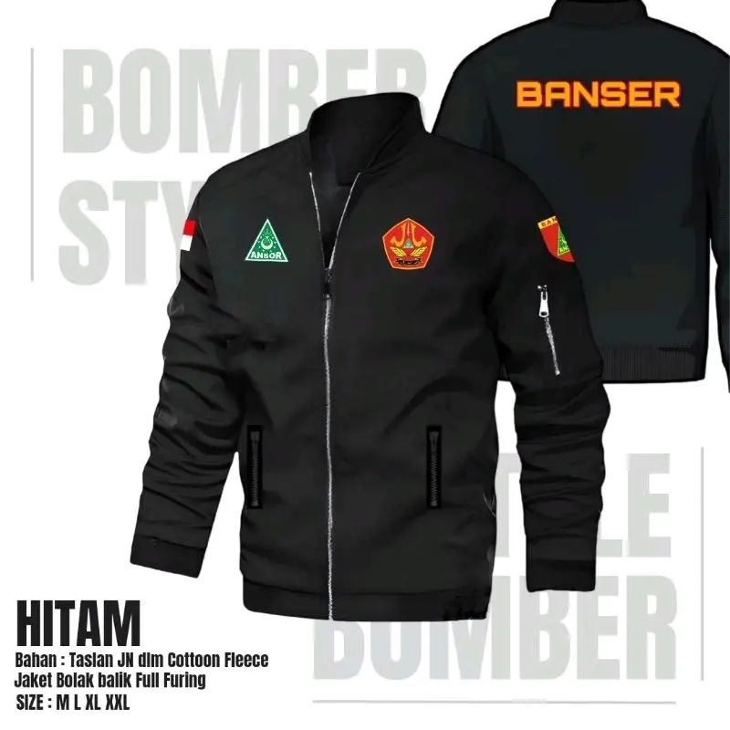 JAKET BANSER NU NAHDLATUL ULAMA ANSOR BOMBER DESAIN SABLON OUTDOOR WATERPROOF TERBARU Pria Distro 1