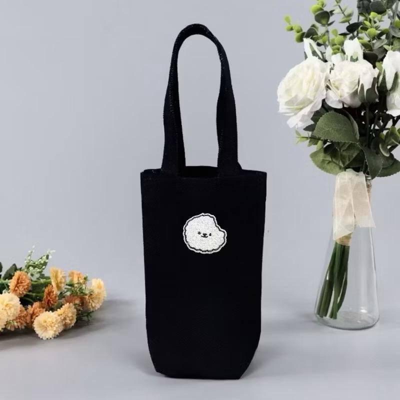  Túi đựng bình nước vải bố chống nước đơn giản cỡ lớn đựng được nhiều loại bình in hình dễ thương 