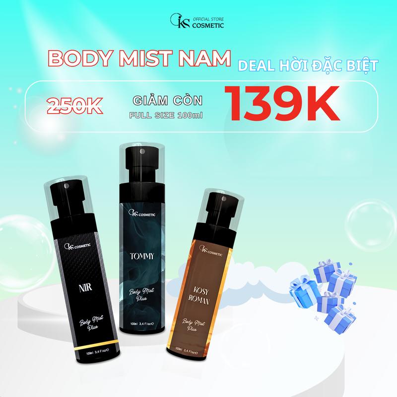 Body Mist Nam - Xịt Thơm Toàn Thân Nước Hoa Cho Nam Phù Hợp Đi Học