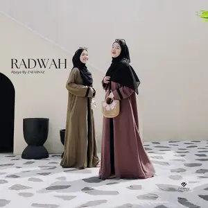 Zafarnaz | Radwah Series | Abaya Wanita Muslim Mewah Simple Syari Remaja Dress Hitam