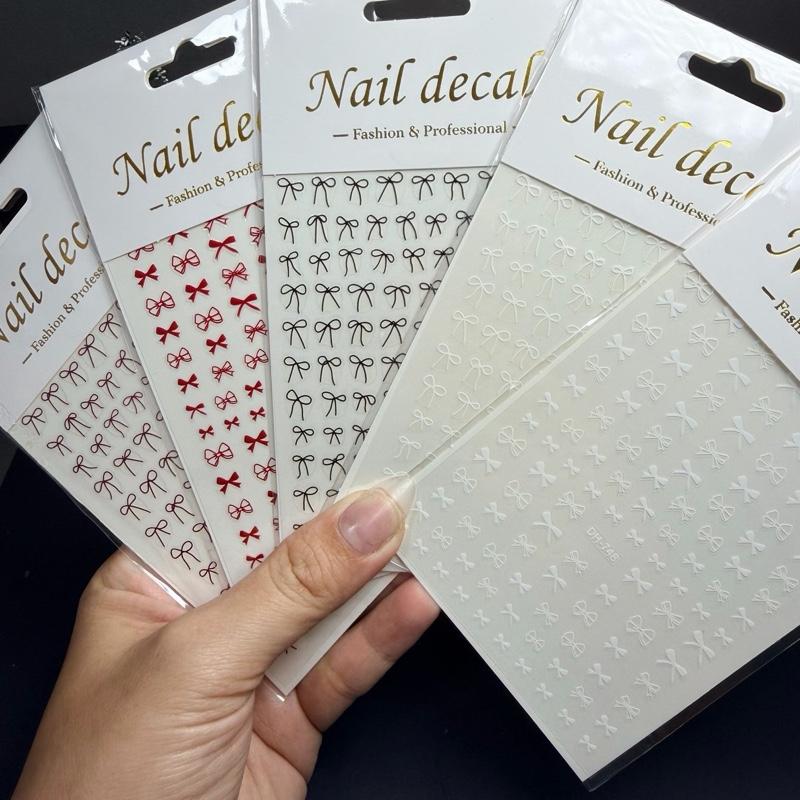 Combo 5 tấm stick nơ B trang trí móng- làm nail