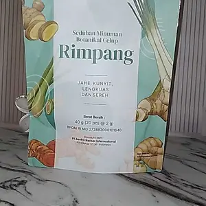 [BPOM] Teh Rimpang Detoplus - Teh Kunyit Jahe Lengkuas Sereh Halal MUI & Sertifikasi BPOM - Teh Celup Minuman Rempah alami - Original Herbal Tea.