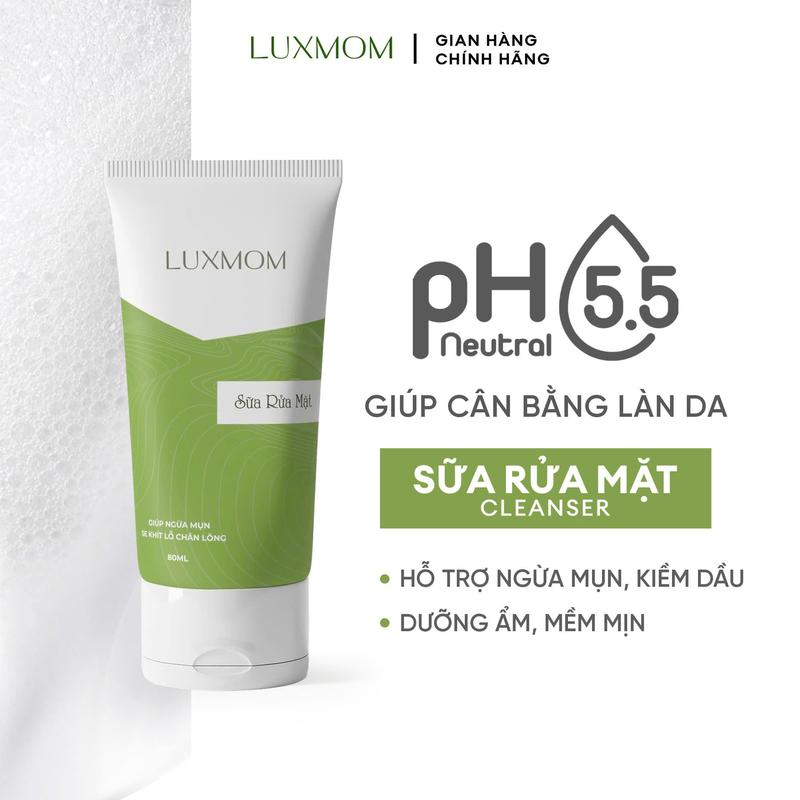 Sữa Rửa Mặt Luxmom Cho Mẹ Bầu - Sau Sinh Tuýp 80 Ml Sạch Sâu Dịu Nhẹ