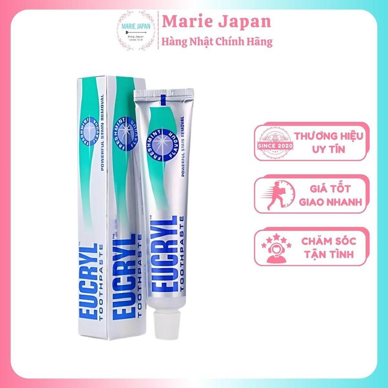 Kem Đánh Răng Tẩy Trắng Răng An Toàn Eucryl Freshmint Toothpaste 62g