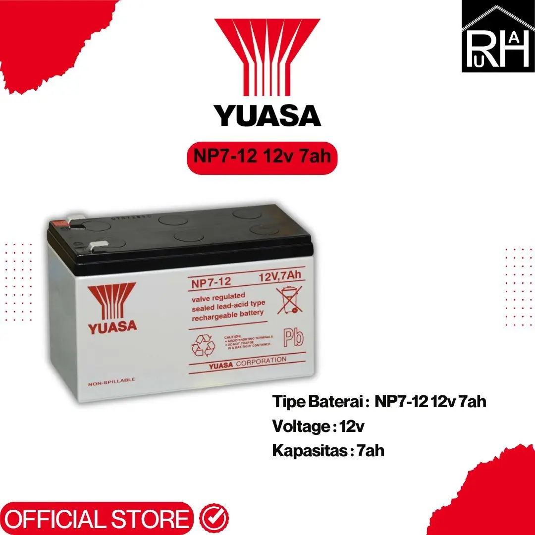 Baterai Aki Kering UPS YUASA NP7-12 12v 7ah Garansi Resmi 1 Tahun Packing Aman