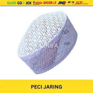 Peci Jaring Al Dant Putih Hitam Kopiah Haji Jala Kopyah Ringan Elegan Ukuran Anak dan Dewasa Bisa COD