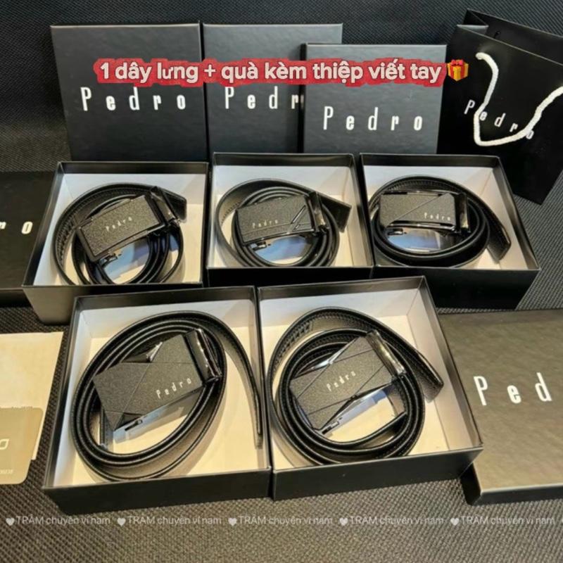  Lẻ Thắt Lưng tặng thiệp ghi tay   Full hộp & Túi giấy   gồm mặt đá Pedro + dây lưng dài 120cm Titan Nam 