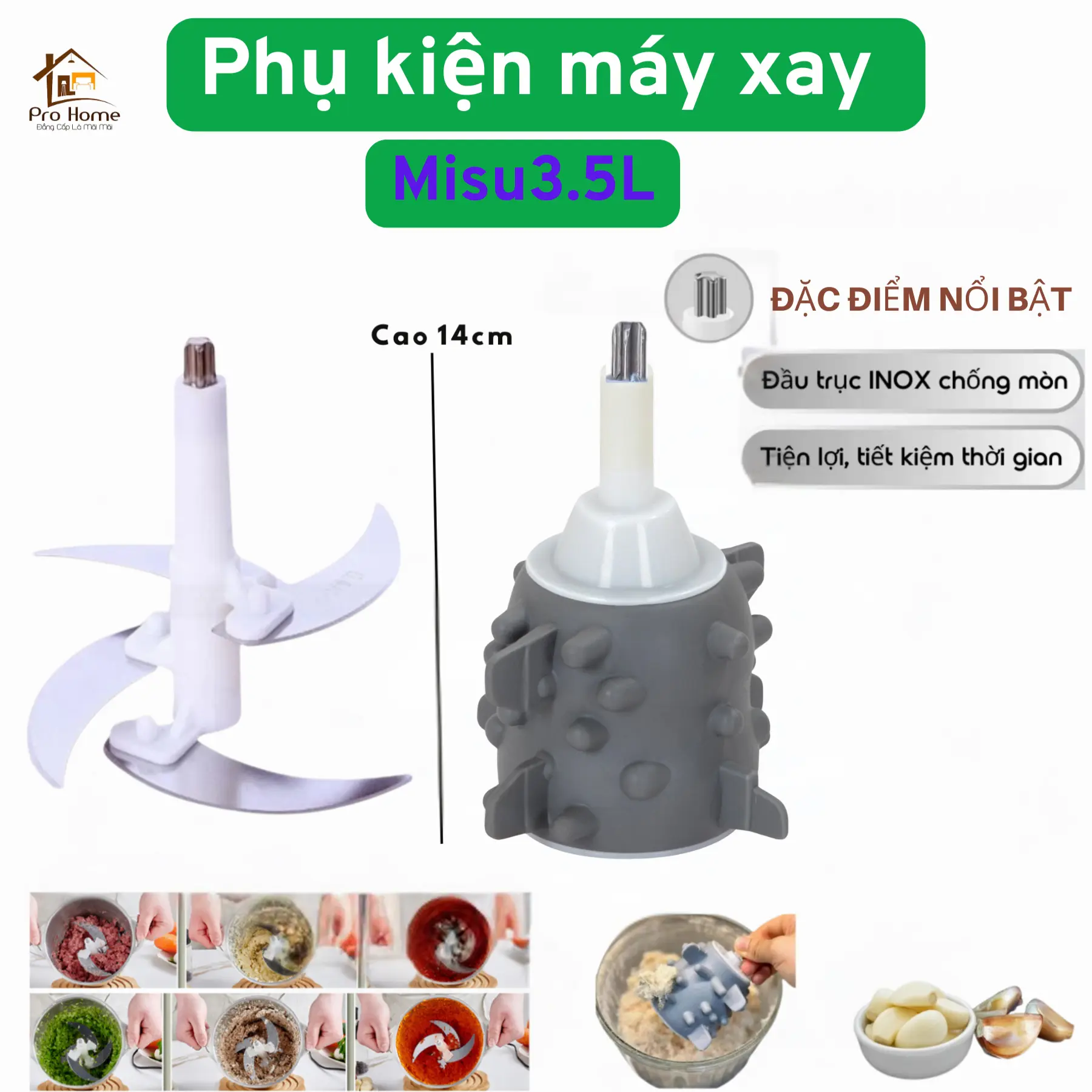 Phụ kiện máy xay MISU 3.5L Cao cấp tiện lợi tiết kiệm thời gian[ Cao 14cm ]