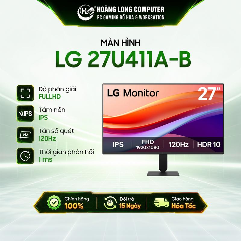 Màn hình LG 27U411B-B 27 inch 144Hz Full HD IPS 1ms thiết kế 4 cạnh siêu mỏng