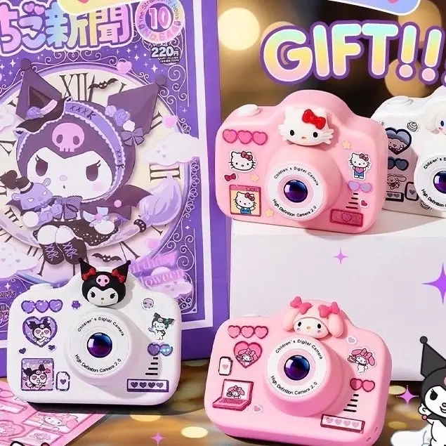 Kamera Anak Mini Digital Sanrio HD dengan Stiker Template Border Foto dan Game Anak digicam camera sanrio hadiah anak
