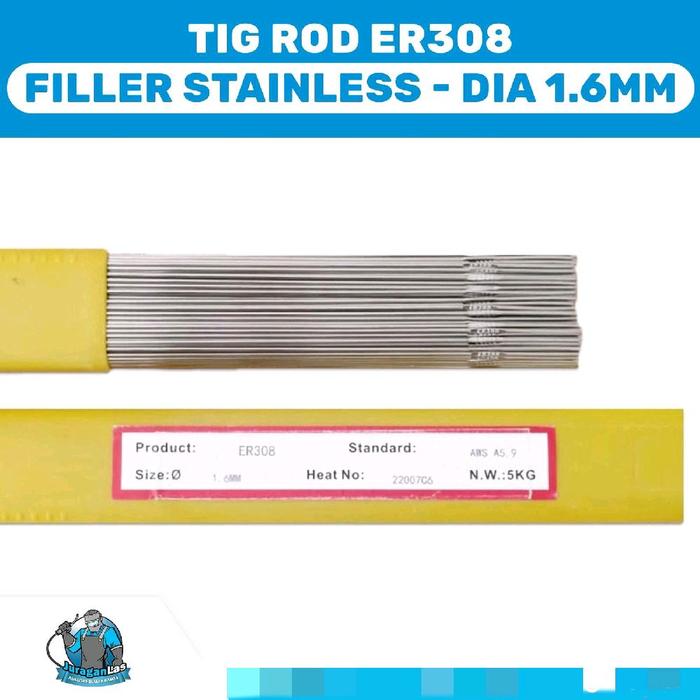 Gambar Kawat Las Argon/Tig Rod/ Filler Stainless ER308 diameter 1.6mm dari PT SJAI Kota Administrasi Jakarta Pusat Tokopedia
