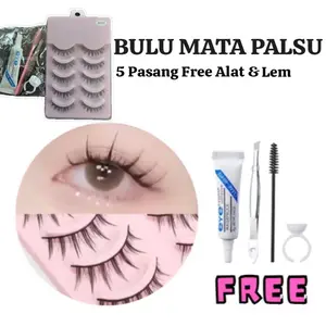 1 SET BULUMATA PALSU 5 pasang free lem