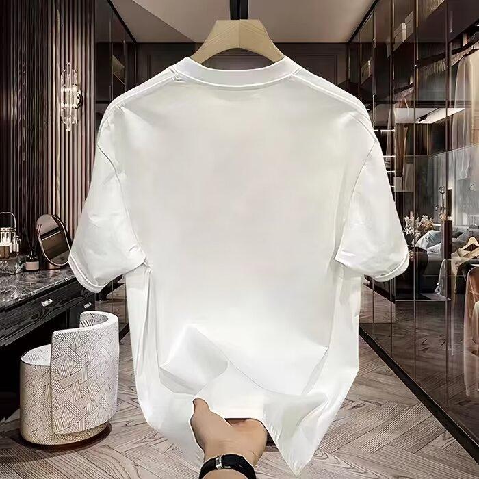 Product Introduction of Short sleeved new summer loose fashion brand T-shirt versatile casual printed pure cotton round neck short sleeved top 5