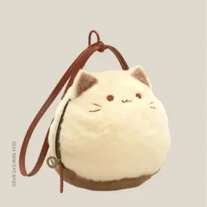 4655 FLUFFY BAG TAS LUCU MODEL KUCING BAHAN FUR WANITA
