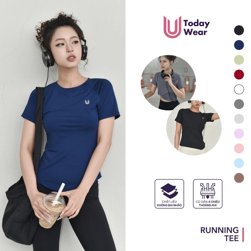  Running Tee - Áo thun thể thao nữ cổ tròn ngắn tay Today U Wear form ôm vừa vải thoáng mát co giãn tập gym yoga nhiều màu  Sport 