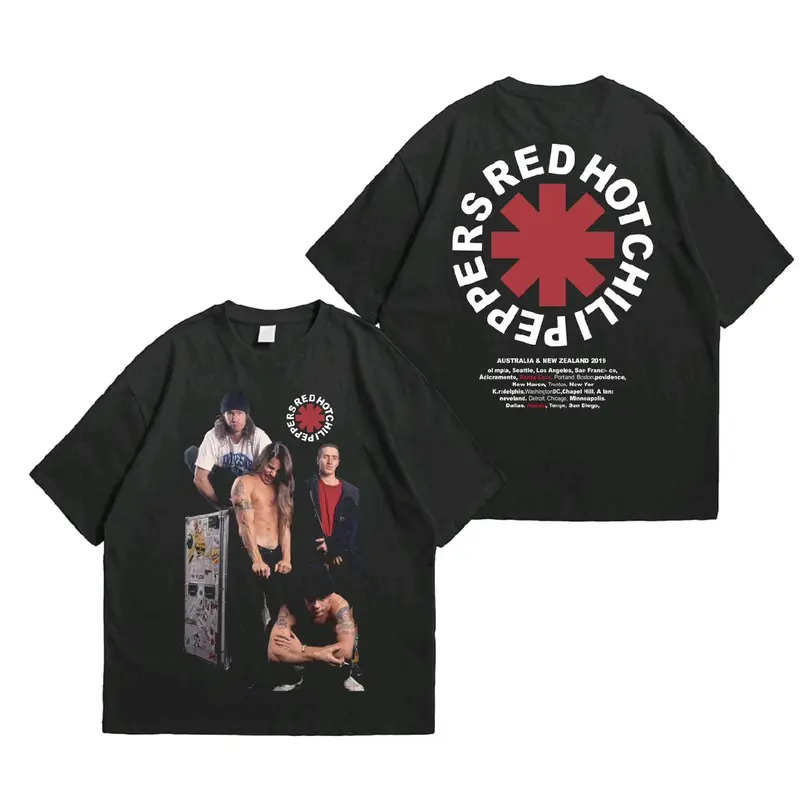 kaos distro REDHOTCHiLIP PEPPERS premium bahan coton combet24s dari bahan beer kuallitas tinggi Lembut Nyaman Katun Combed Wanita Pria 0