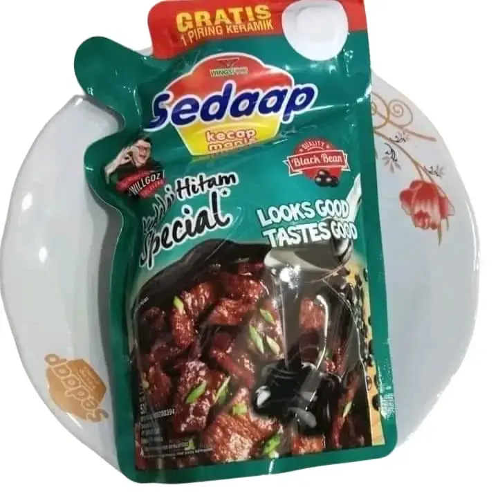 Kecap Pedas Sedap Gratis Piring / toples 570ML - Saus Khas Indonesia Sauce Bahan Manis