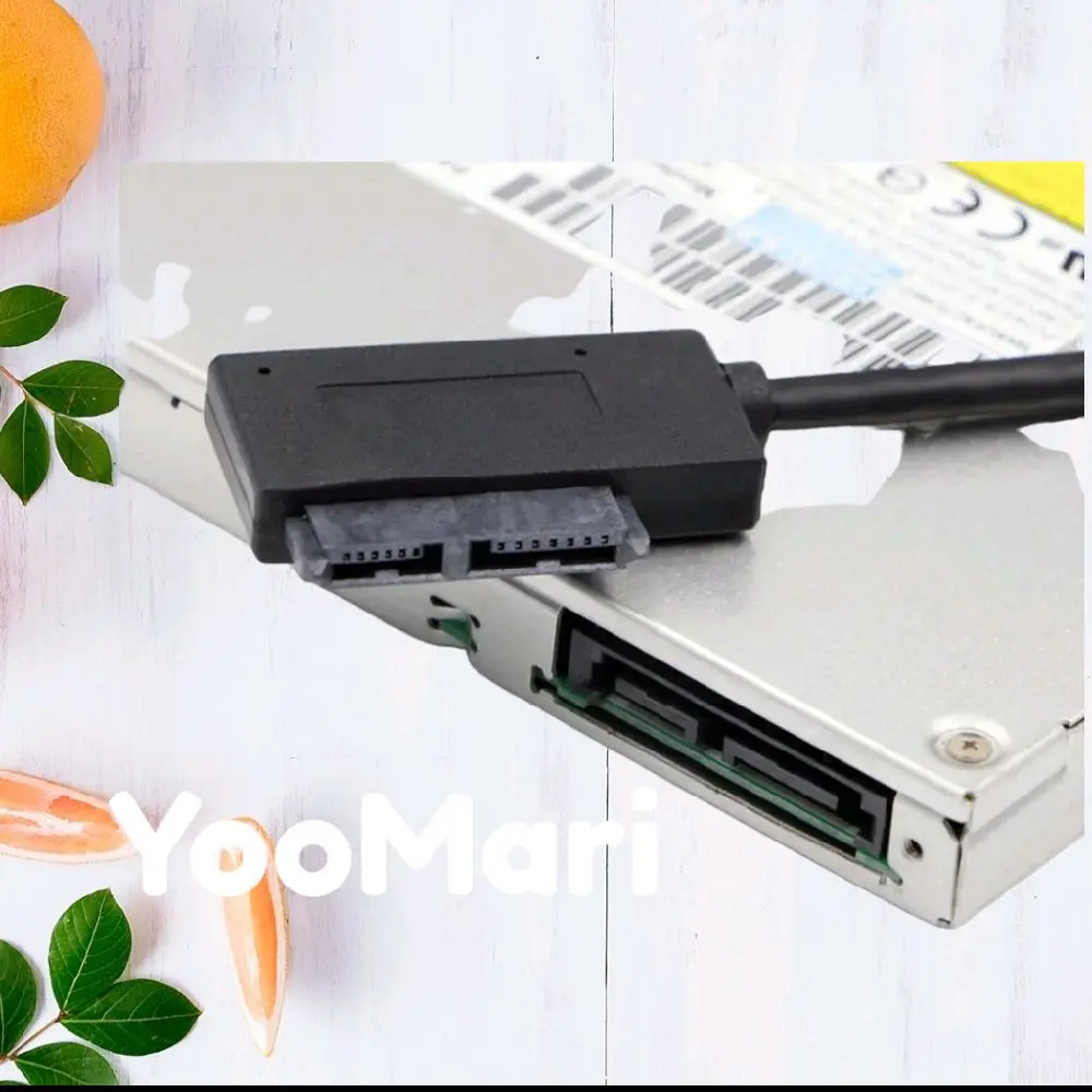 Kabel Eksternal USB To SATA 13Pin(7+6) Laptop DVD CD ROM Adapter