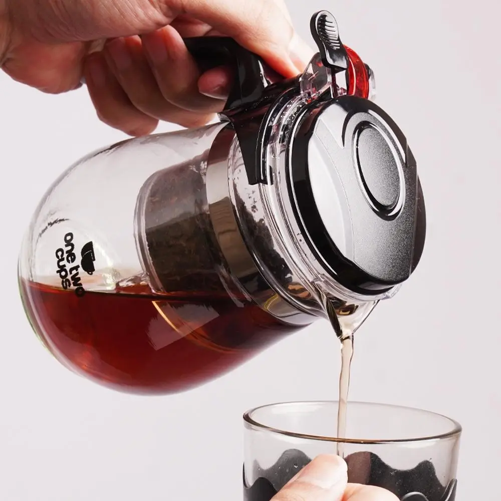 Teko Kaca Teh Kopi dengan Saringan 500 ml - TP-758 - Transparent Plastik Wadah gelas kopi gelas teh dengan saringan Tea