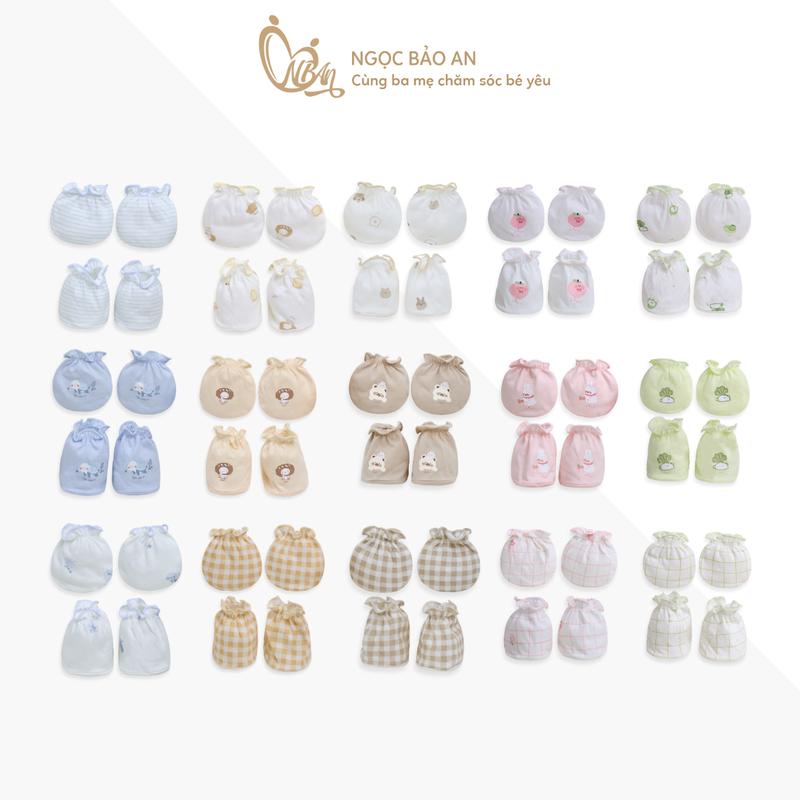  Bao tay chân mb cho bé sơ sinh bao tay chân mềm mại co dãn thoải mái cho bé bao tay chân bo và thun sơ sinh 